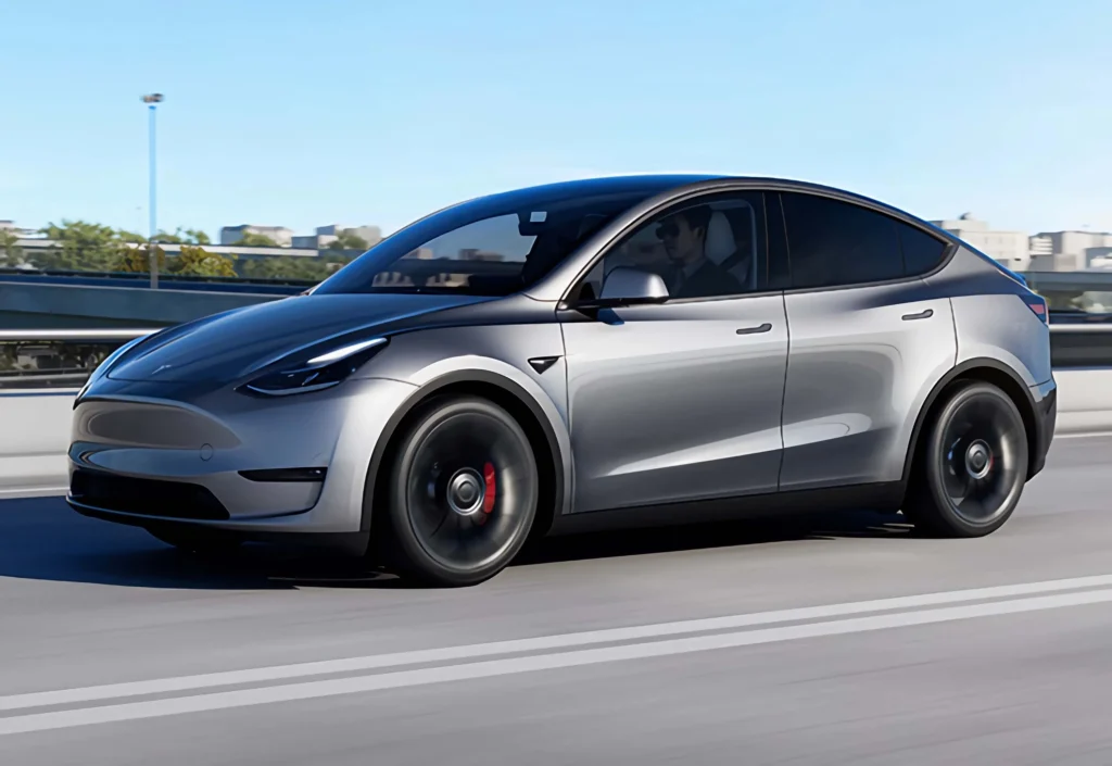Tesla Y chauffeur car hire with driver in dubai